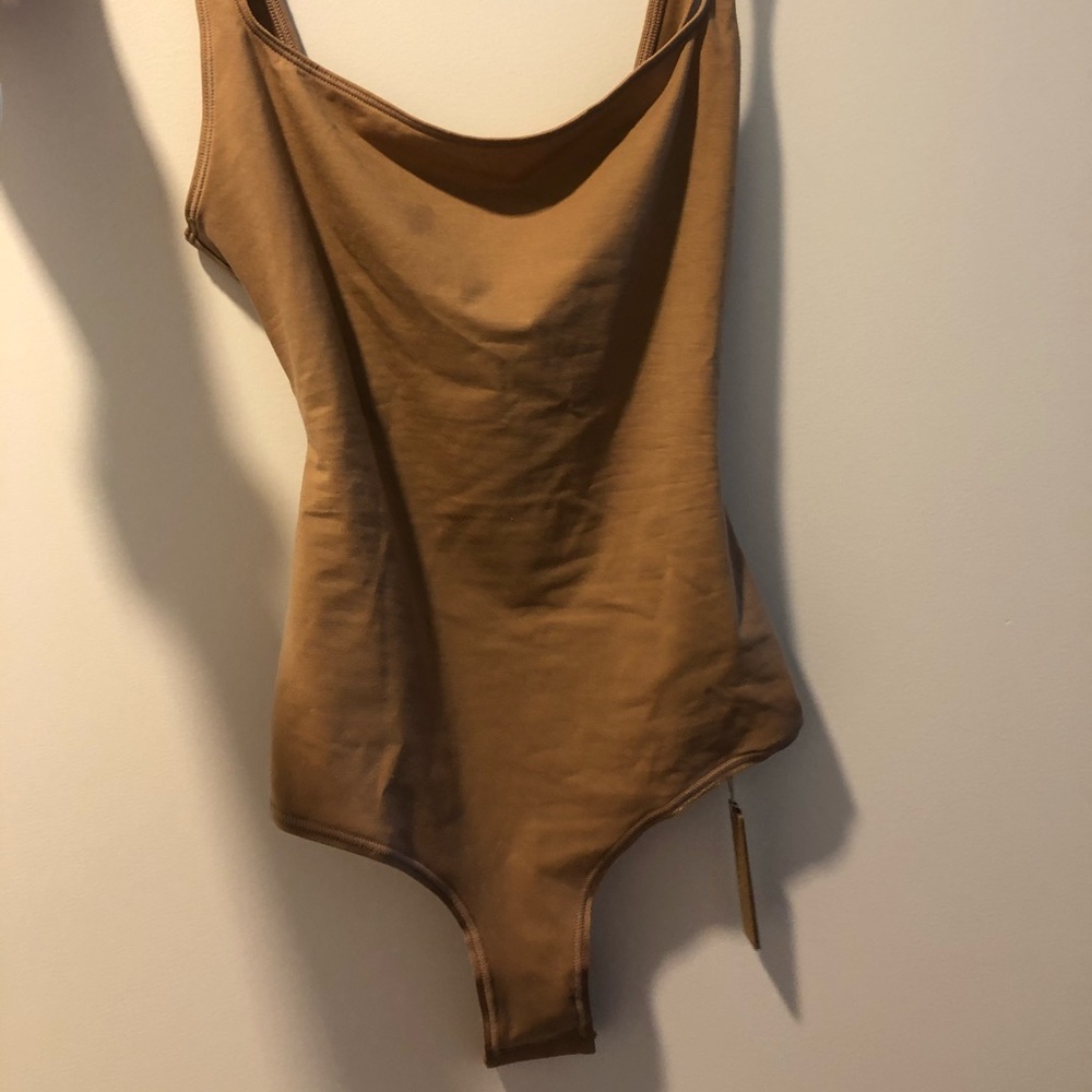SKIMS Body Basics Square Neck Bodysuit in SIENNA